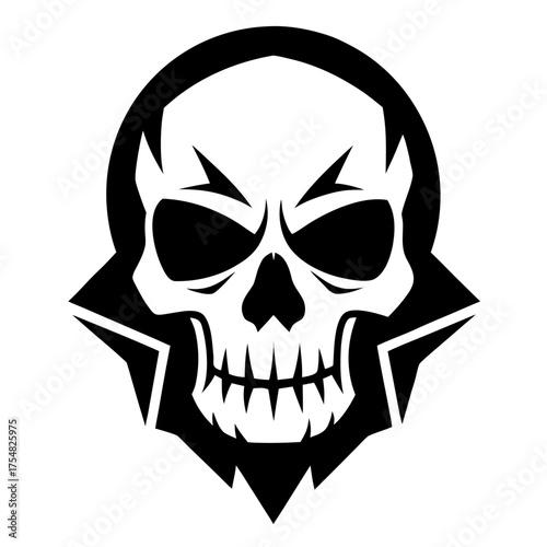 Skulls vector clean black silhouette design white background