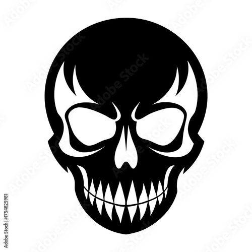 Skulls vector clean black silhouette design white background