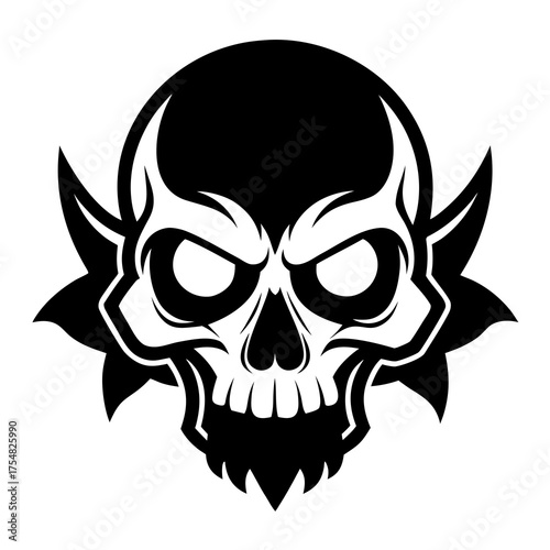 Skulls vector clean black silhouette design white background