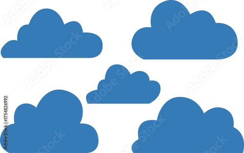 cloud Flat vector decoration element.