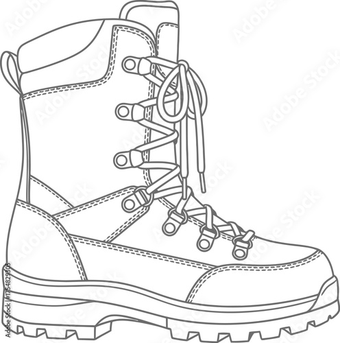 Hiking boot footwear outdoor gear adventure equipment trekking mountaineering trail