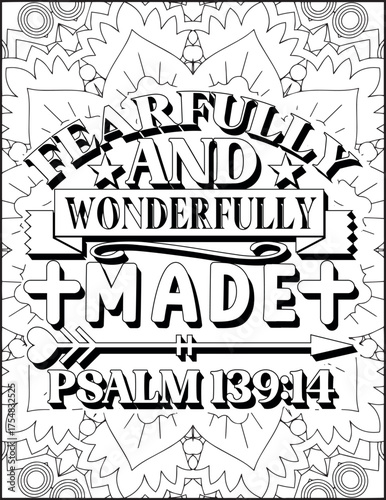 Bible Verse Coloring Page for Adults. Holy Christian Bible Quote Coloring Page.