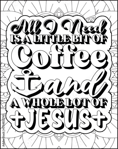 Bible Verse Coloring Page for Adults. Holy Christian Bible Quote Coloring Page.