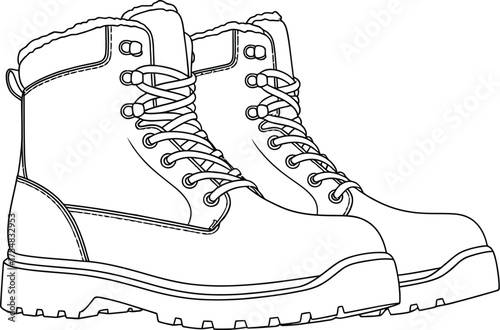 Boots footwear shoes lace up winter fashion style leather hiking outdoor wear