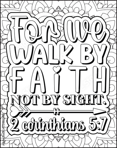 Bible Verse Coloring Page for Adults. Holy Christian Bible Quote Coloring Page.