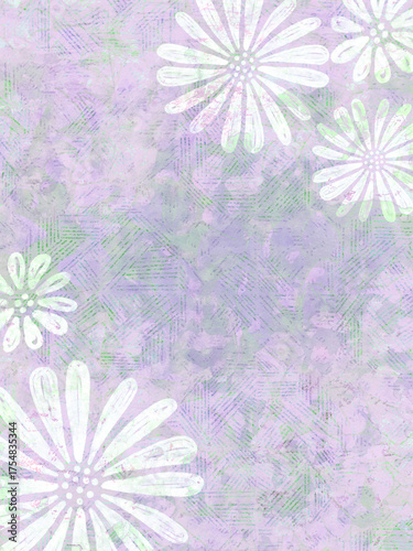 Distressed vintage floral scrapbook paper
