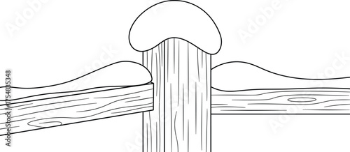 Snow fence winter landscape wood post barrier protection rural farm cold season