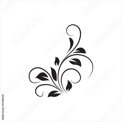 Minimal botanical leaf line art vector. Tattoo flower icon. simple botanical line drawings featuring delicate leaves and branches, ideal for logos, tattoos, invitations, and modern decor.