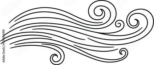 Wind air flow breeze gust wave swirl curl curve motion nature weather climate