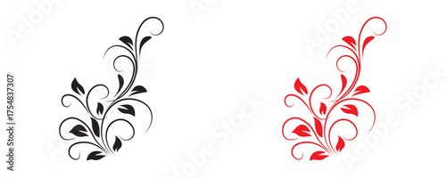 Minimal botanical leaf line art vector. Tattoo flower icon. simple botanical line drawings featuring delicate leaves and branches, ideal for logos, tattoos, invitations, and modern decor.