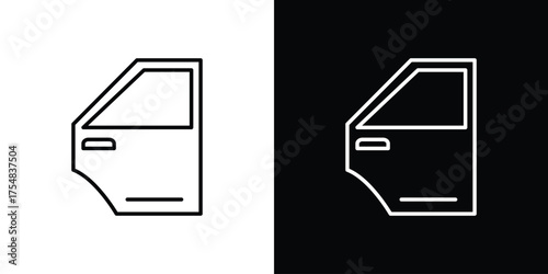 car door icon - Line Style. symbol template design