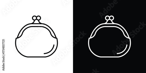 Woman purse icon - Line Style. symbol template design