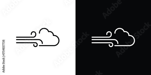 Wind clouds icon - Line Style. symbol template design