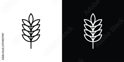 Wheat grain icon - Line Style. symbol template design