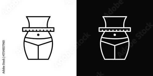 Weight loss icon - Line Style. symbol template design