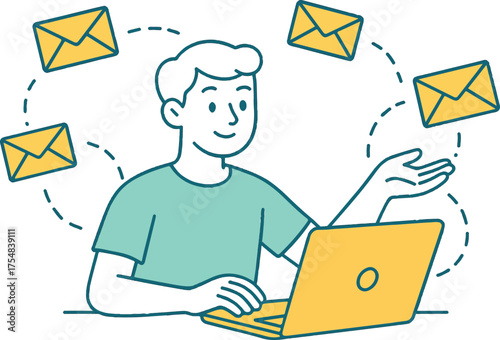 Digital Communication and Email Management illustration