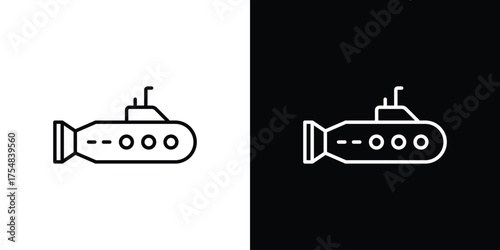 Submarine icon - Line Style. symbol template design