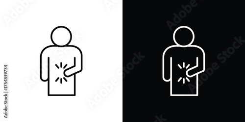 Stomachache icon - Line Style. symbol template design