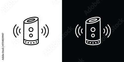 Smart speaker icon - Line Style. symbol template design