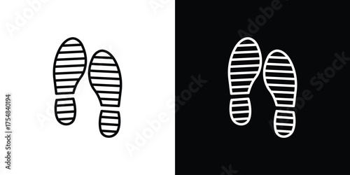 Shoe print icon - Line Style. symbol template design