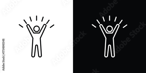 Self confidence icon - Line Style. symbol template design