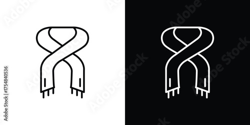 Scarf icon - Line Style. symbol template design
