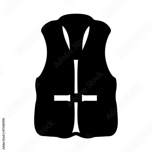 Simple vector graphic depicting a life vest or life preserver icon