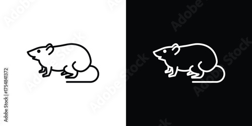 Rat icon - Line Style. symbol template design