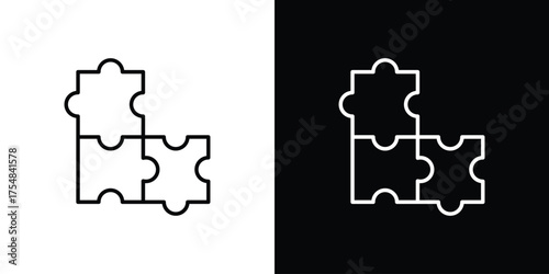Puzzle icon - Line Style. symbol template design