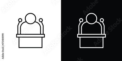 Politician speaker icon - Line Style. symbol template design
