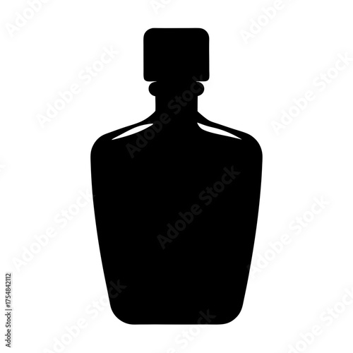 Silhouette of a vintage liquor or perfume bottle with stopper