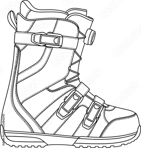 Snowboard boot winter sport footwear equipment gear binding strap safety ride