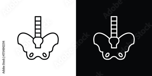 Pelvic area icon - Line Style. symbol template design