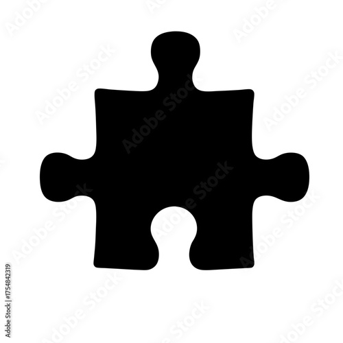 The Simple Black Puzzle Piece Symbolizes Connection and Problem Solving Skills