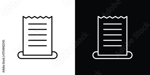 Paper receipt icon - Line Style. symbol template design