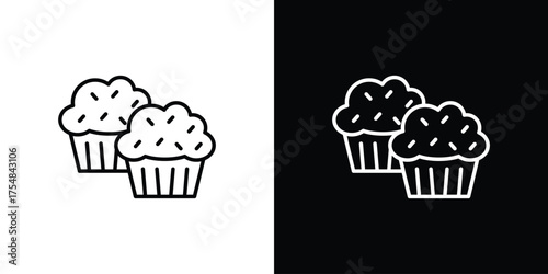Muffin icon - Line Style. symbol template design
