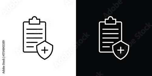 Medical record icon - Line Style. symbol template design