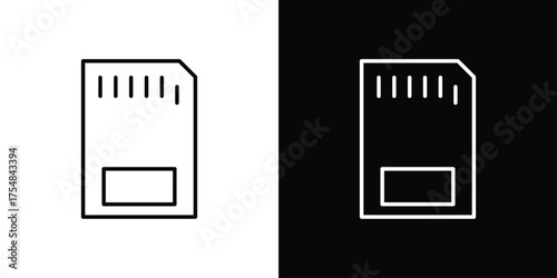 Memory card icon - Line Style. symbol template design
