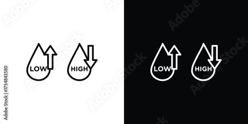 Low and high cholesterol icon - Line Style. symbol template design