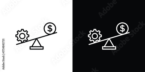 Leverage icon - Line Style. symbol template design