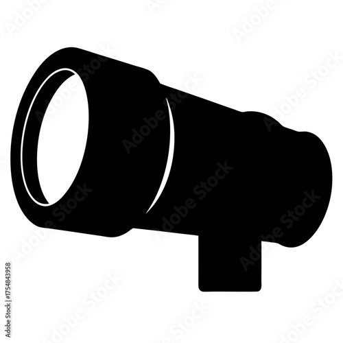Monochromatic Silhouette of a Camera Lens for Photography and Visual Capture