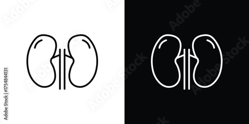 Kidney icon - Line Style. symbol template design