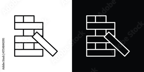 Jenga icon - Line Style. symbol template design