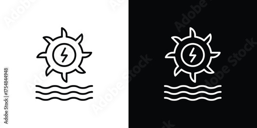 Hydro power icon - Line Style. symbol template design