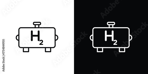Hydrogen gas tank icon - Line Style. symbol template design