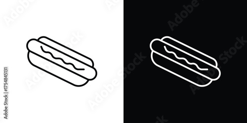 Hot dog icon - Line Style. symbol template design