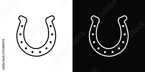 Horseshoe icon - Line Style. symbol template design