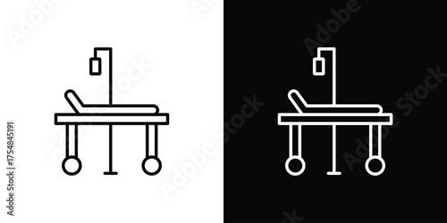 Hospital bed icon - Line Style. symbol template design