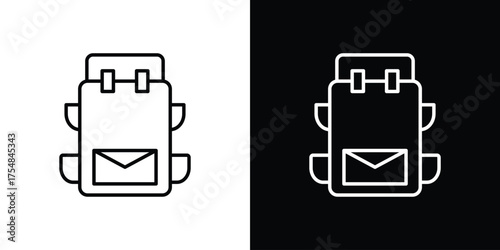 Hiking backpack icon - Line Style. symbol template design
