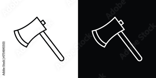 Hatchet icon - Line Style. symbol template design